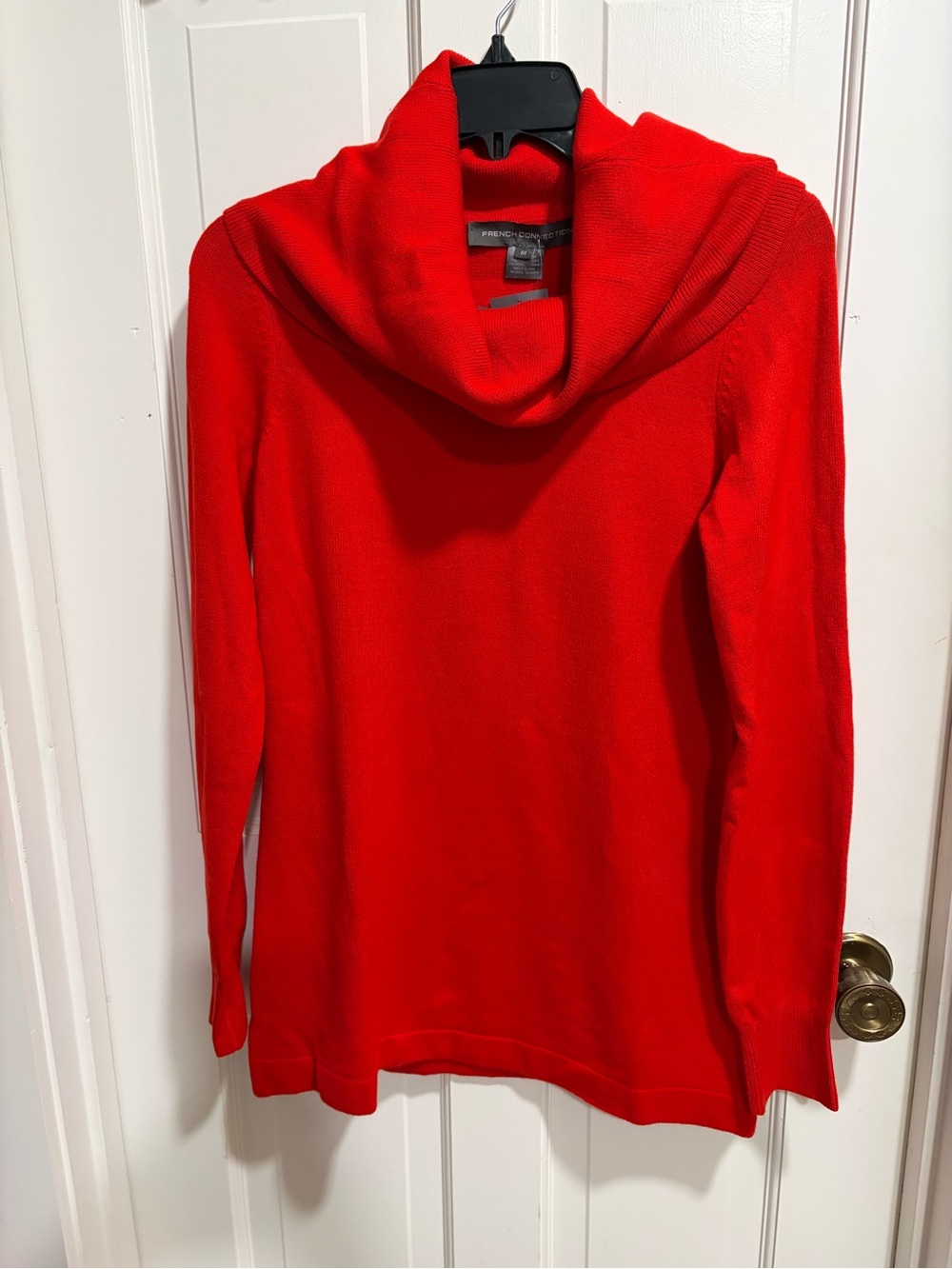 French Connection Christmas Holiday Red Cowl Neck Sweater Size Medium NWT